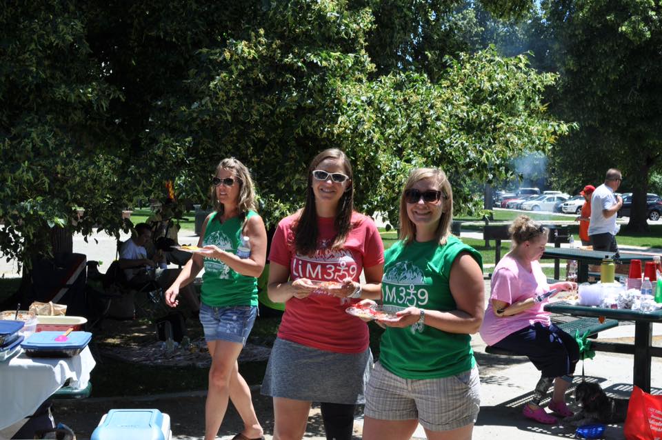 me with friends Jessica and Michelle at a BBQ for LIM359