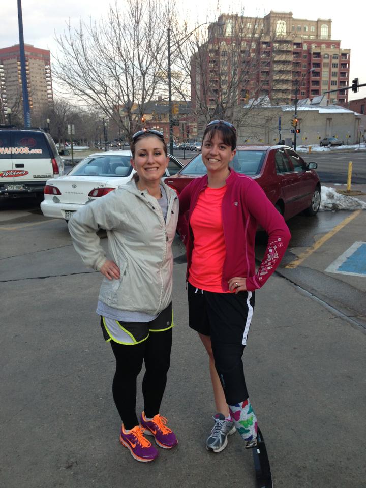 Jessica and I at a chilly run in Denver