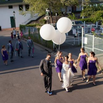 photo of Zach and I with our bridal party on our wedding